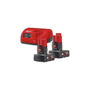 M12 NRG-402 pack, 2x4.0 Ah accu + lader